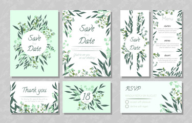 Wedding Cards with Eucalyptus.