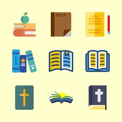 9 library icons set