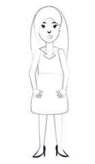 cartoon designer woman icon