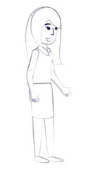 cartoon designer woman icon