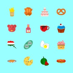 16 eat icons set