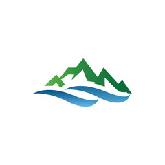 Illustration of mountain logo design template vector