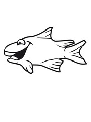 lachen comic cartoon gesicht süß niedlich fisch angeln schwimmen meer köder fischen see tauchen aquarium silhouette umriss