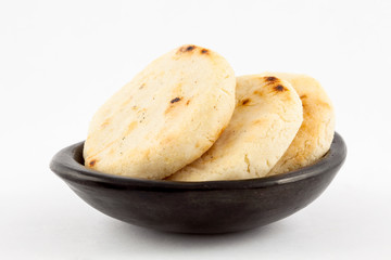 Roasted traditional South American corn arepa