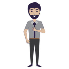 cartoon businessman icon over white background, vector illustration