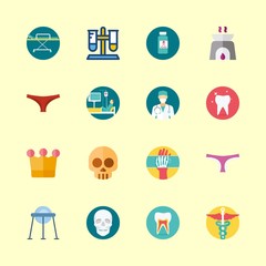 medical vector icons set. pharmacy, surgeon, skull and capsule in this set
