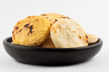 Roasted traditional South American corn arepa