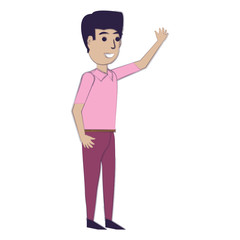 cartoon young man icon over white background, vector illustration