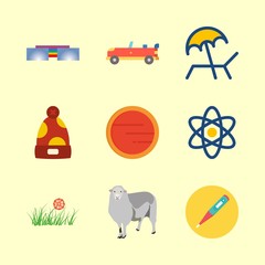 nature icons set. woolen, warm, white and motion graphic works