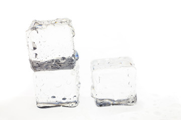  ice cubes on white background.