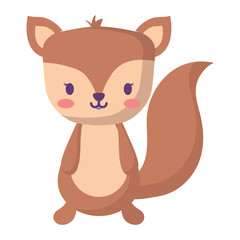 cute squirrel icon over white background, vector illustration