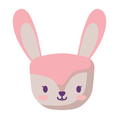 cute rabbit icon over white background, vector illustration