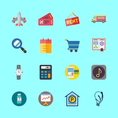 business vector icons set. real estate, search, calculator and parking in this set