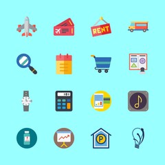 business vector icons set. real estate, search, calculator and parking in this set