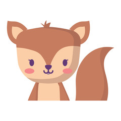 cute squirrel icon over white background, vector illustration