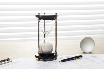 sand timer at the office.