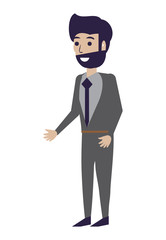 cartoon businessman icon over white background, vector illustration