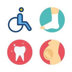 medical icons set. whitening, new, hand and foot graphic works