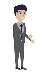 Fototapeta premium cartoon businessman icon over white background, vector illustration