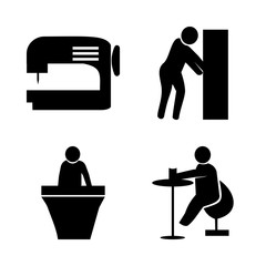 business icons set. metal, machine, strength and corporate graphic works