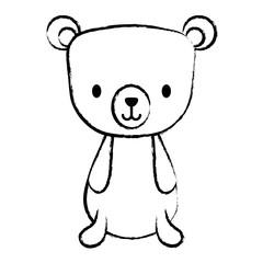 cute bear icon over white background, vector illustration