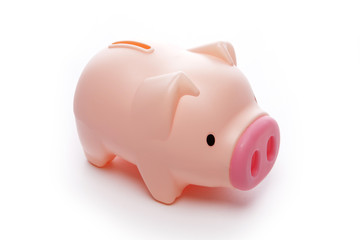 pig coin bank isolated white