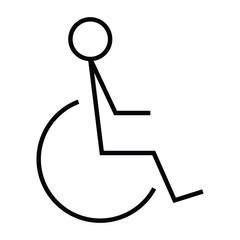 wheelchair disabled people icon with outline and line style