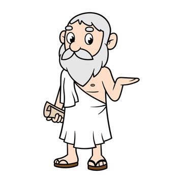 Cartoon Greek Philosopher