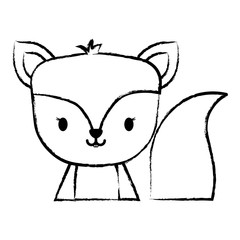 cute squirrel icon over white background, vector illustration