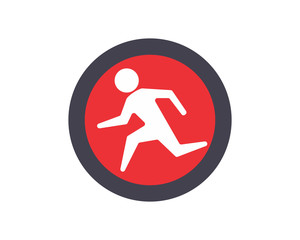 run man silhouette circle stickman figure person people human pictogram image vector icon