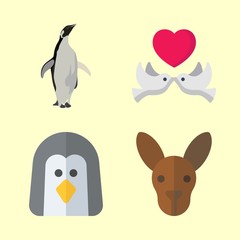 animals icons set. australian, lovebirds, sooty and turkey graphic works