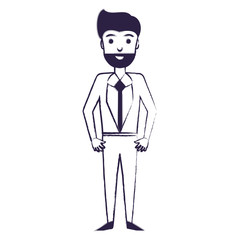 cartoon businessman icon over white background, vector illustration
