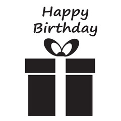 happy birthday card with giftbox. happy birthday icon on white background. flat style. happy birthday symbol for your web site design, logo, app, UI.