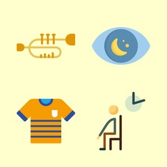 man vector icons set. observation, trumpet, waiting room and shirt in this set