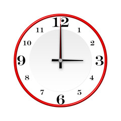 Clock on the white background