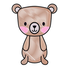 Naklejka premium cute bear icon over white background, vector illustration