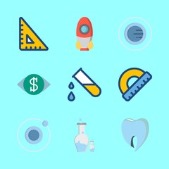 9 science icons set