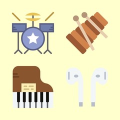 4 music icons set