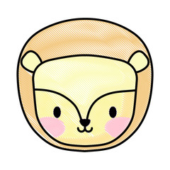 cute lion icon over white background, vector illustration