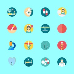 hospital vector icons set. ophthalmology, patient, pills and nurse in this set