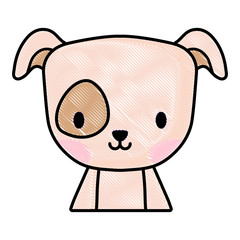 cute dog icon over white background, vector illustration