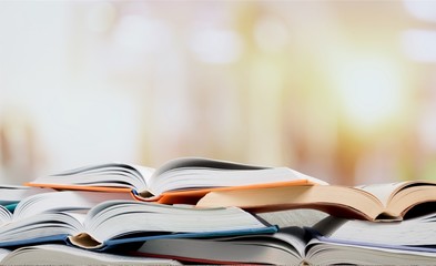 Stack of books isolated on  background.