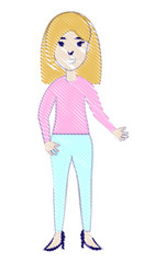 cartoon woman icon over white background, vector illustration