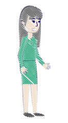 cartoon woman icon over white background, vector illustration