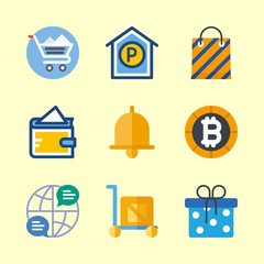 9 shopping icons set
