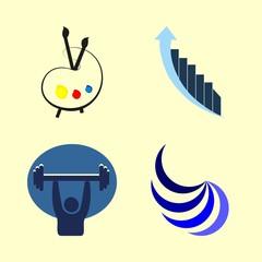 logo icons set. social, wood, space and tissue graphic works
