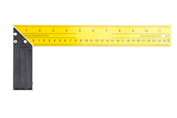 Metal Engineer corner ruler isolated on white background with clipping path.
