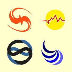 Obraz premium logo icons set. stone collection, breakfast, jewelry design and people graphic works