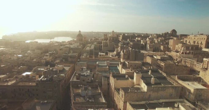 Aerial Shot over City buildings