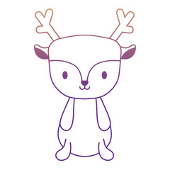 cute deer icon over white background, vector illustration